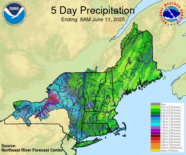 NERFC 5Day Gage Precipitation Graphic